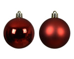 Shatterproof Mixed 30 Christmas Baubles - Red - Various Sizes