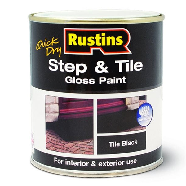 Rustins Quick Dry Step & Tile Paint - Red or Black