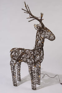 Outdoor Wicker Reindeer Christmas Decoration - Warm White Lights - 83cm