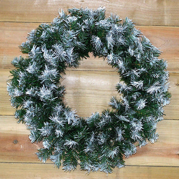 Snowy Tips Green Christmas Door Wreath Decoration - 50cm