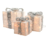 Light Up Christmas Gift Present Boxes - Under Tree Decorations - Set of 3