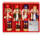 Premier Wooden Christmas 4 Piece Nutcracker Set - 12.5cm