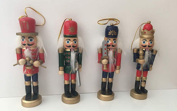Premier Wooden Christmas 4 Piece Nutcracker Set - 12.5cm