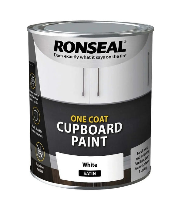 Ronseal Water Based Melamine & MDF One Coat Cupboard Paint - All Colours - 750ml