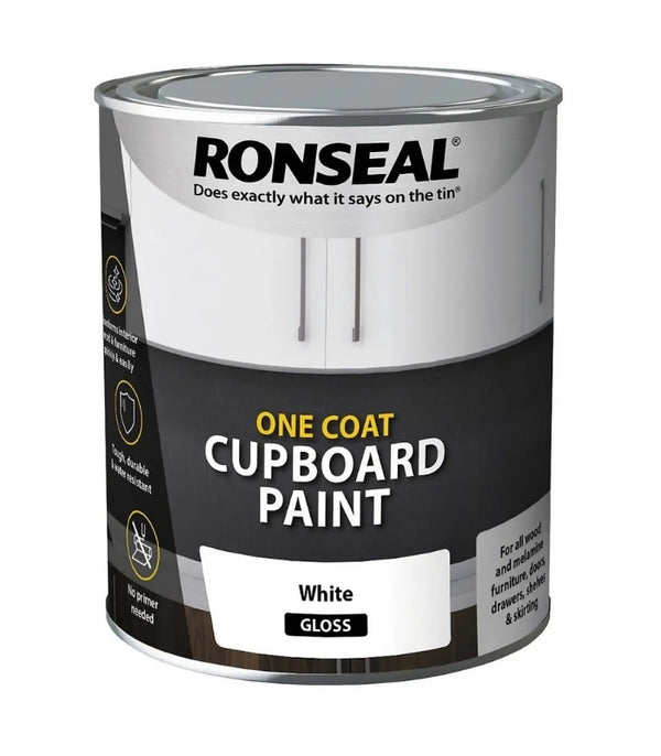 Ronseal Water Based Melamine & MDF One Coat Cupboard Paint - All Colours - 750ml