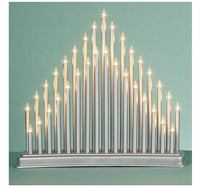 Premier 30cm Silver Candle Bridge Tower with 33 Lights