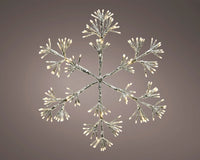 Christmas Starburst Snowflake Decoration 192 Warm White LED Lights - 48cm