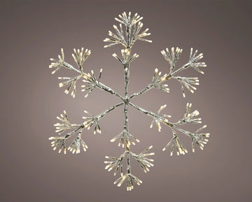 Christmas Starburst Snowflake Decoration 192 Warm White LED Lights - 48cm