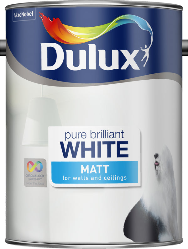 Dulux Retail Matt Paint - Pure Brilliant White - All Sizes