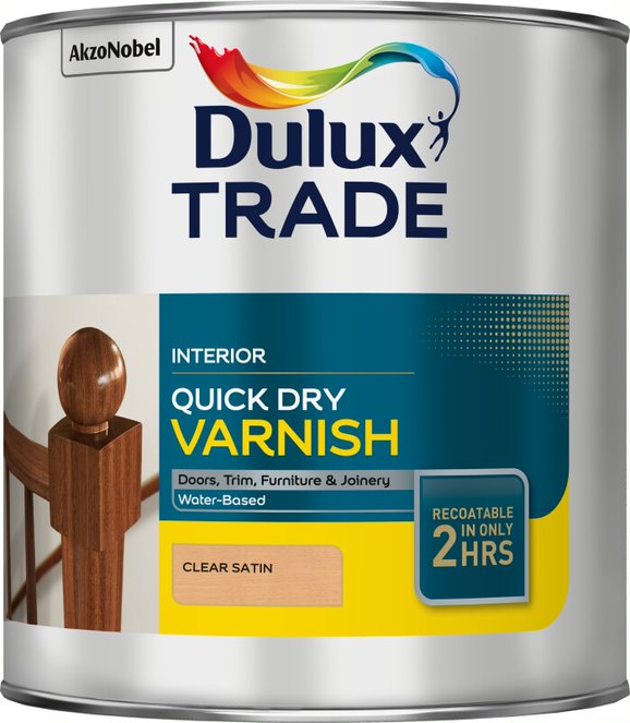 Dulux Trade Quick Dry Varnish Clear Gloss & Satin - All Sizes