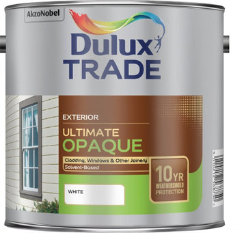 Dulux Trade Ultimate Weathershield Opaque Woodstain Black / White ALL SIZES