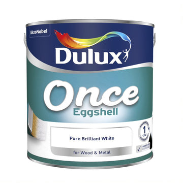 Dulux Retail Once Eggshell Paint Pure Brilliant White 2.5L / 750ml