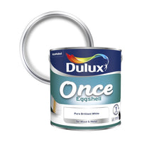 Dulux Retail Once Eggshell Paint Pure Brilliant White 2.5L / 750ml