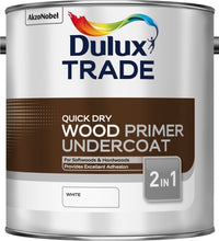 Dulux Trade Quick Dry Wood Primer and Undercoat - White - All Sizes