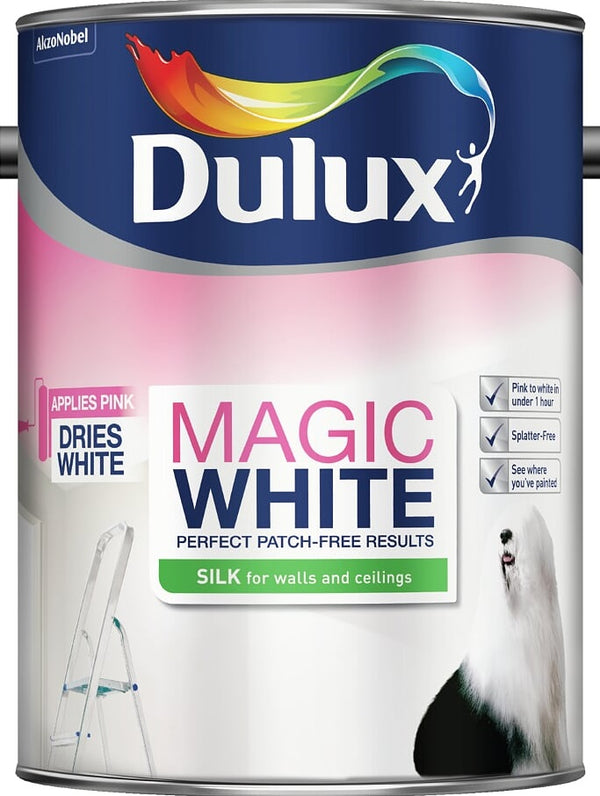 Dulux Retail Magic White Silk Paint - Pure Brilliant White - All Sizes