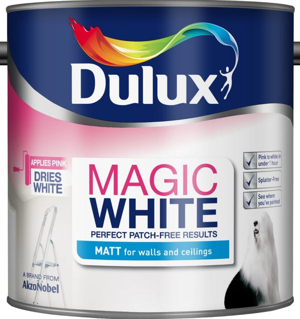 Dulux Retail Magic White Matt Paint - Pure Brilliant White - All Sizes