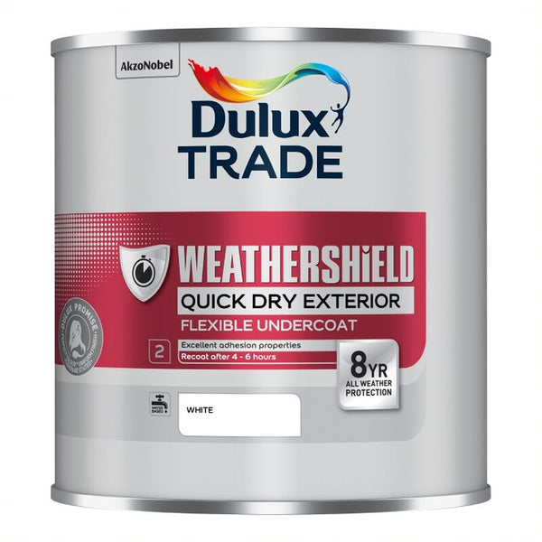 Dulux Trade Weathershield Quick Dry Exterior Satin - Brilliant White - All Sizes