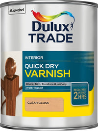 Dulux Trade Quick Dry Varnish Clear Gloss & Satin - All Sizes