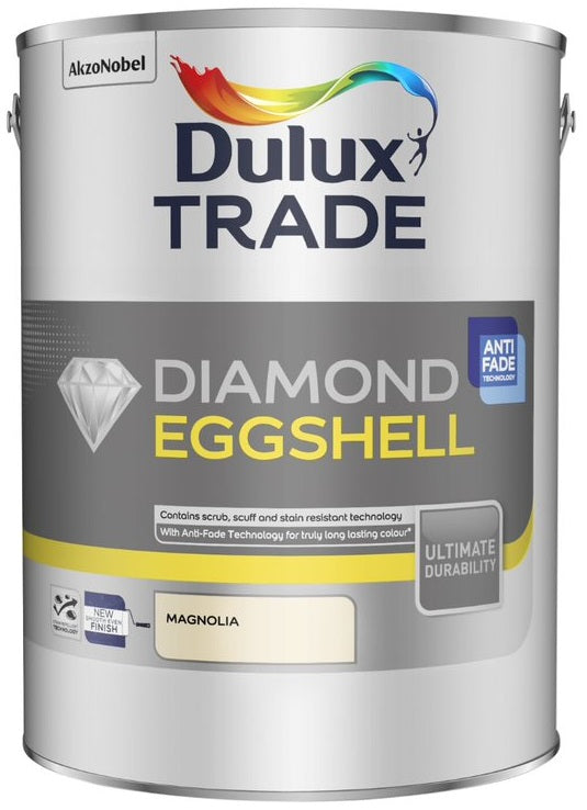 Dulux Trade Diamond Eggshell Pure Brilliant White - 2.5 Litre or 5 Litre