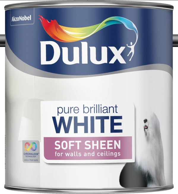 Dulux Retail Soft Sheen Paint - Pure Brilliant White - All Sizes