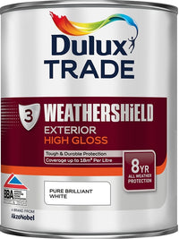 Dulux Trade Weathershield Exterior High Gloss - All Colours - All Sizes