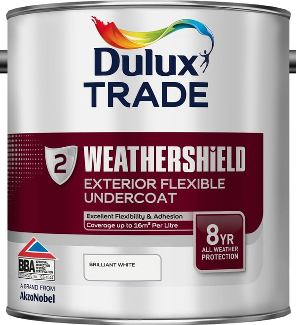 Dulux Trade Weathershield Exterior Flexible Undercoat Brilliant White Dark Grey