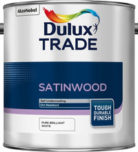 Dulux Trade Satinwood - Pure Brilliant White - 1L / 2.5L / 5 Litres