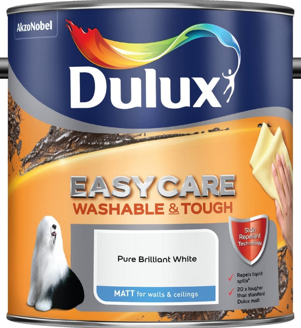 Dulux Retail Easycare Washable & Tough Matt - Pure Brilliant White - All Sizes