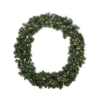 Indoor and Outdoor 60cm Battery Operated Imperial Wreath 50 LED Warm White by Kaemingk