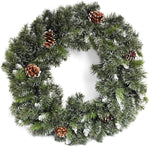 Snow King Fir Christmas Wreath with Pine Cones - 60cm - 200 Tips