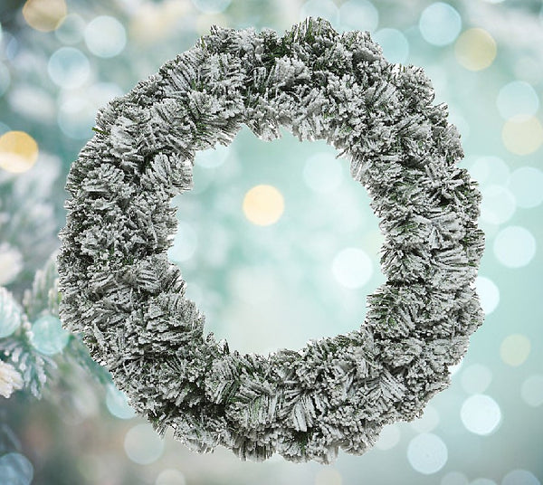 Snowy Imperial Christmas Wreath Large Festive Door Decoration - 50cm Diameter