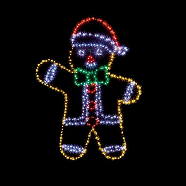 Premier Flexibrights Gingerbread Man Christmas Decoration 456 Lights - 1.2m Tall
