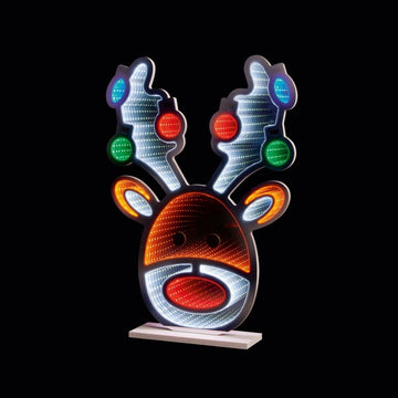 Premier Standing Stag Head Infinity Christmas Decoration Light - 60cm