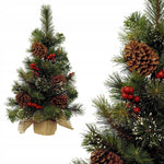 Mini Tabletop Ipswich Christmas Tree with Frosted Berries & Pinecones - 75cm