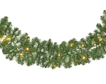 Battery Imperial Pine Christmas Garland - Warm White Lights - 270cm x 25cm