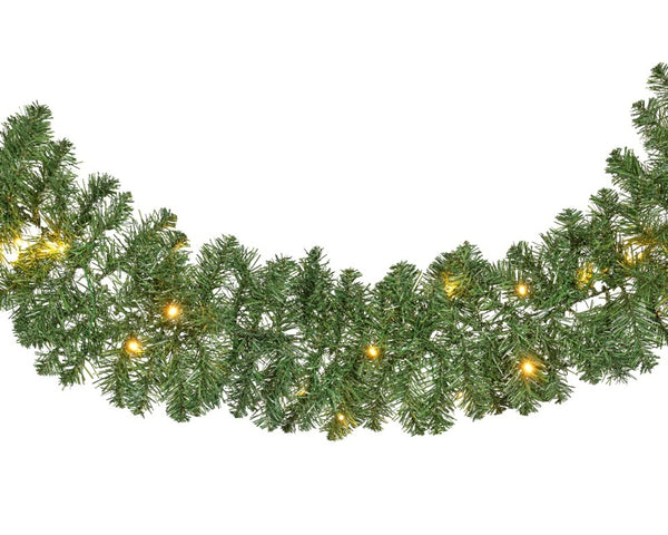 Battery Imperial Pine Christmas Garland - Warm White Lights - 270cm x 25cm