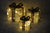 Set of 3 Light Up Light up Gift Boxes / Presents with Gold Bows - Cream Parcels