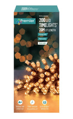 Premier Multi Action Battery Operated Time Lights - 200 Led - Vintage Gold