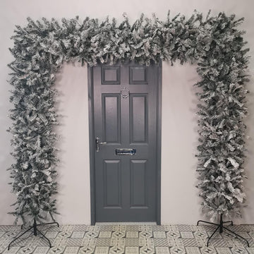 8ft (2.4m) Tall Premier Indoor / Outdoor Snowy Flocked Christmas Tree Arch