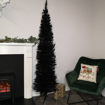 Christmas Tree Pencil Pine Slim Tree - Black - 200 CM