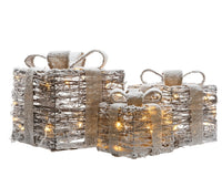 Light Up Christmas Gift Present Boxes - Under Tree Decorations - Set of 3