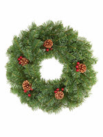 Green Christmas Door Wreath with Berries & Cones Decoration - 50cm