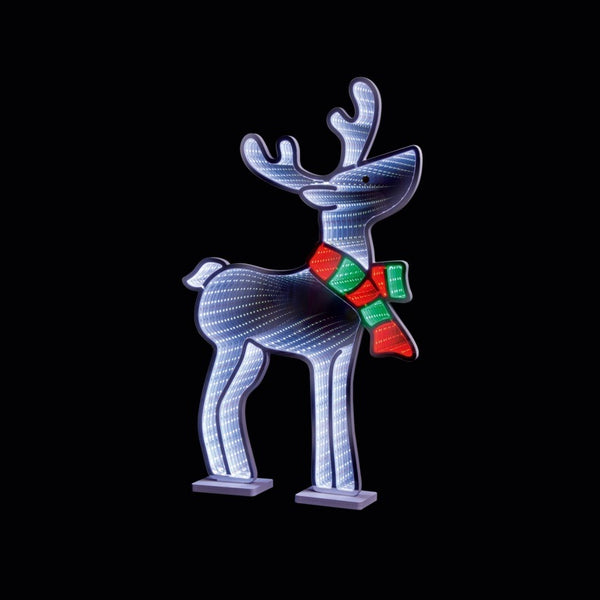 Premier Standing Reindeer With Scarf Infinity Christmas Decoration Light - 60cm