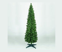 Snowtime Wrapped Pencil Pine Christmas Tree - Green - 4ft - 120cm