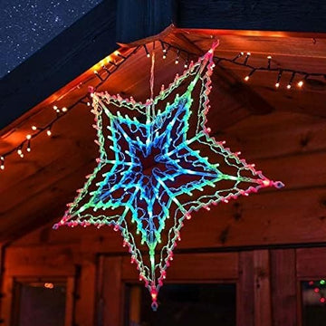 Festive 100 Multi Coloured Led Window Light Star Christmas Decoration - 50cm