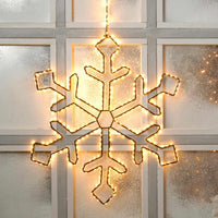 Festive 58cm Black Snowflake Christmas Decoration 345 Warm White LEDs