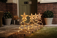 Festive Set of 4 Spiral Pathfinder Christmas Trees Lights Warm White