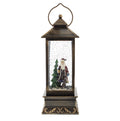 Festive 27cm Battery Operated Christmas Led Water Spinner Lantern - Santa Scene