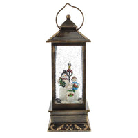 Festive 27cm Battery Operated Christmas Led Water Spinner Lantern Snowman Scene