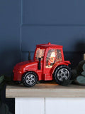 Festive 15cm Battery Operated Christmas Led Water Spinner Tractor
